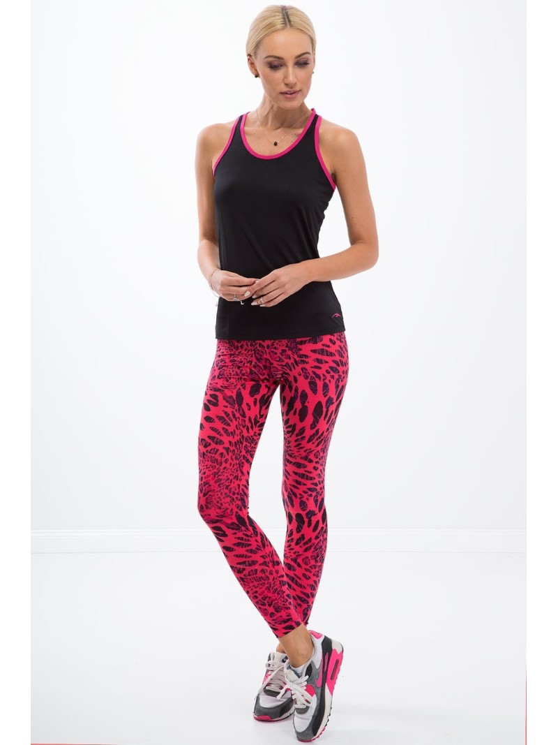 Amaranth sports leggings with a leopard print H006 - Online store - Boutique